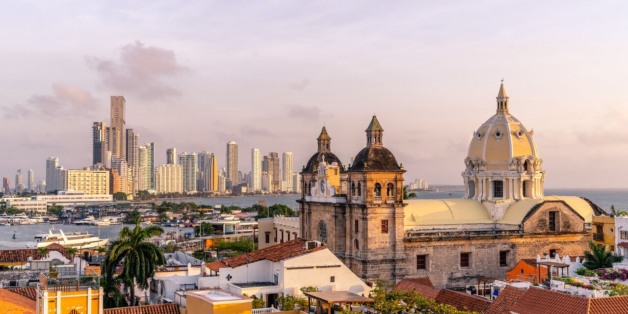 Cartagena, Colombia - Historic colonial city with modern skyline